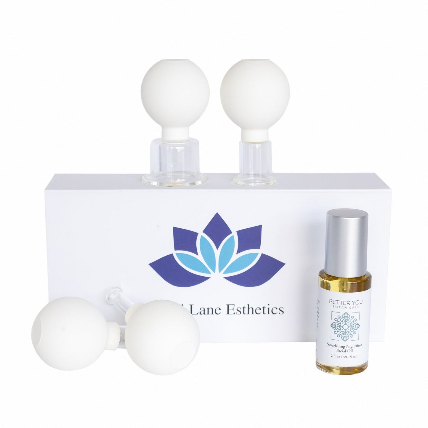 Better You Botanicals Facial Cupping Set With Nighttime Oil Bundle