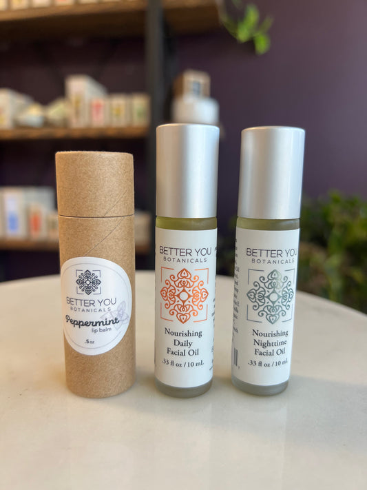 Travel Facial Oil and Lip Balm Gift Package